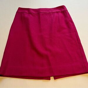 Vintage J Crew Pencil Skirt Size 4 Back Zip, Wool Blend, Fuchsia